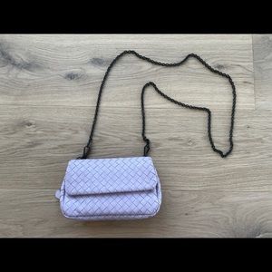 Bottega veneta Napa intrecciato chain crossbody bag small purple lilac